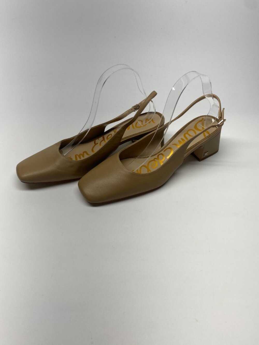 Sam Edelman Womens Terra Soft Beige Leather Slingback Pump Sz 11